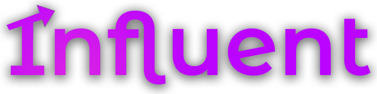 Influent main logo with purple accents