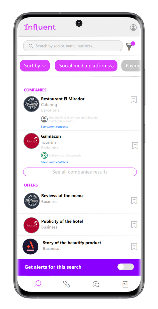 Find offers and search screenshot